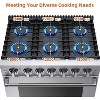 Gas Range, 36 Inch 6.0 Cu. Ft. Single Convection Oven and 6 Sealed Burner, Freestanding and Slide-In All Gas Range Cooktop with Heavy Duty Grates - 4 of 4