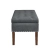 Lyngins 48" Plush Tufted Velvet Storage Bench, Upholstered Ottoman with Storage, Bed Bench with Nail Accents, Entryway Bench, Foot Stool - 3 of 4
