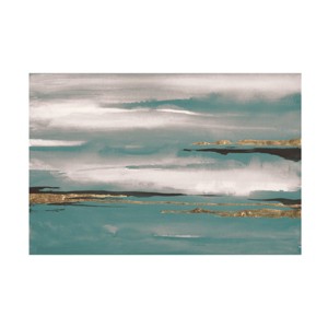 Trademark Fine Art -Chris Paschke 'Gilded Storm I Teal Grey' Canvas Art - 1 of 4