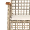vidaXL 5 Piece Patio Dining Set with Cushions Beige Poly Rattan - 3 of 4