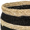 Northlight Set of 3 Black and Beige Zig Zag Sew Seagrass Storage Baskets 15.5" - 4 of 4