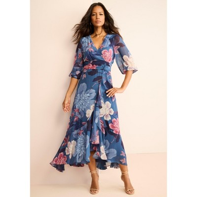 Roaman's Overlay Ruffle Maxi Dress