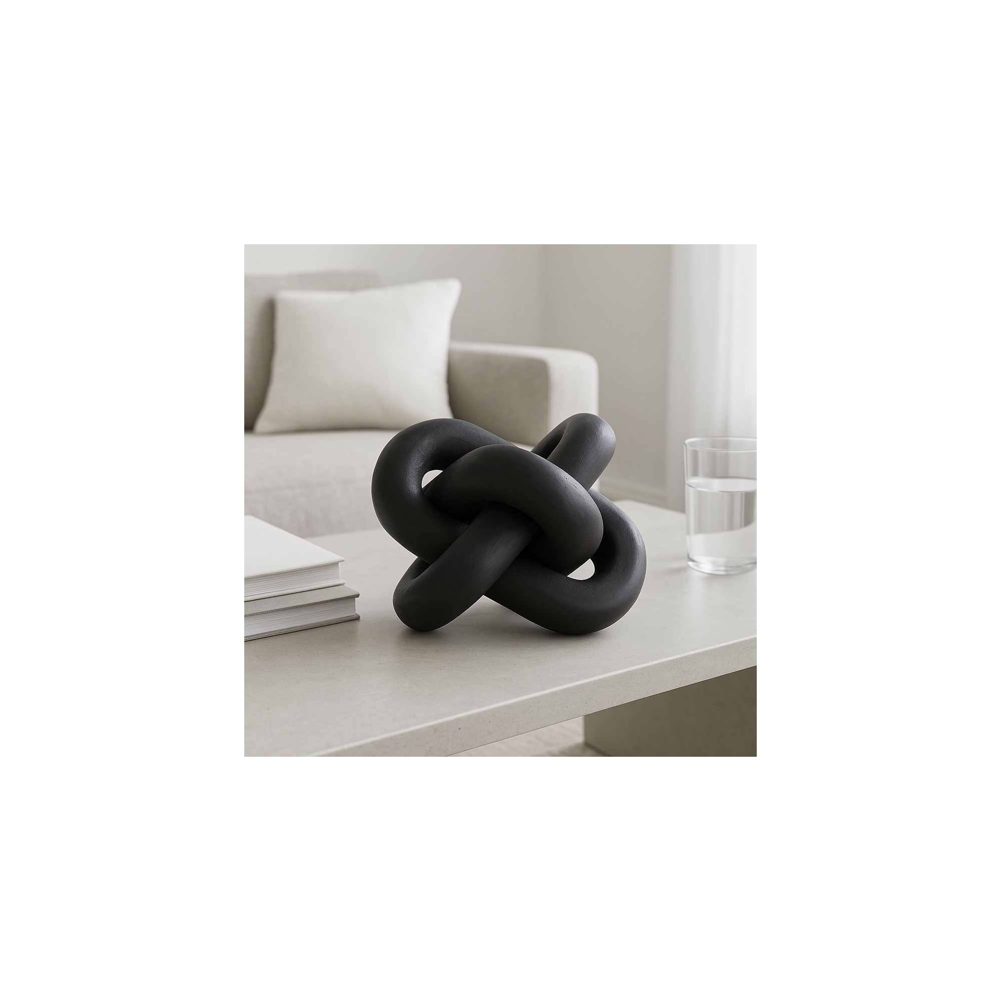 Home Decor and Bathroom Decor Sculpture - Room Display with Statues and Ornaments for Office Styling, Bookshelves or Living Room Decor - 6", Black