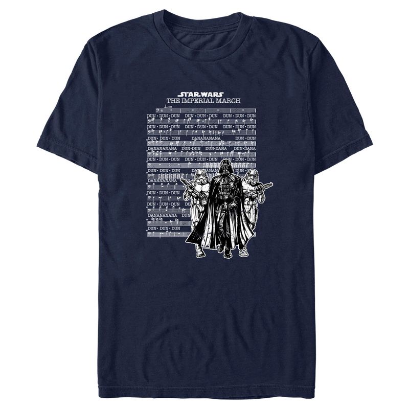 Men's Star Wars Imperial March White Music Sheet T-Shirt, 1 of 6