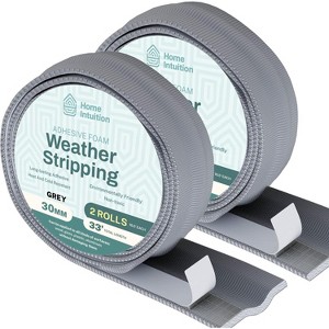 HOME INTUITION - 396 Inch Weather Stripping Window Door Seal Strip 33 Feet Self Stick Weatherstrip Gap Draft Blocker - 1 of 4