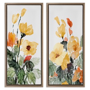 Stupell Industries Yellow Spring Flowers 2pc Floating Frame Art Set - 1 of 4