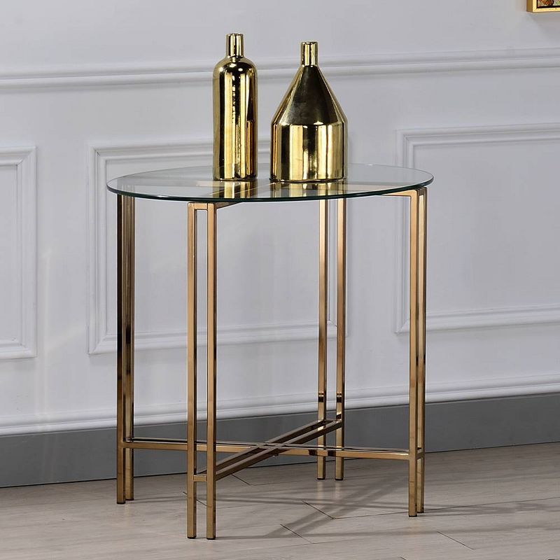 23&#34; Veises Accent Table Champagne - Acme Furniture, 1 of 8