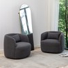 KINWELL 34" Wide Boucle Fabric Upholstered Swivel Armchair (Set of 2) - 2 of 4