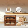 MOEPISY Vintage Breadbox Bread Storage Container Farmhouse Food Organizer Pantry Shelf (Brown) - 3 of 4