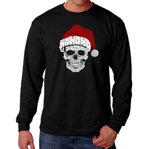 LA Pop Art Santa Skull - Men's Word Art Long Sleeve T-Shirt - 1 of 4