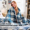 Heated Blanket Electric Queen, Heating Queen with 10 Heats Levels/8 Hours Auto Off, Navy Plaid Flannel Blanket Winter Warmer for Adults - 4 of 4