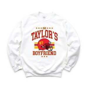 Simply Sage Market Women's Graphic Sweatshirt Go Taylor's Boyfriend Helmet - 1 of 3