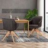 Costway 360degreesSwivel Accent Chair Modern Leathaire Armchair with Beech Wood Legs Brown - 3 of 4