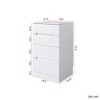 LIVAREEmlen 3 in 1 Vanity Desk with Open Top Mirror,Small Make Up Vanity Set with Visible Glass Desktop,with 3 Drawers,Dressing Table for Bedroom - 4 of 4