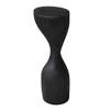 Uttermost Mattison Drink Table-Unconventional Teakwood Hourglass with Black Glossy Top - 2 of 4
