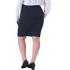 Agnes Orinda Women's Plus Size Texture Elastic Tight Fitting High Waist Business Casual Midi Pencil Skirt - 4 of 4