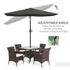 Sapphtopaz 6.5×10Ft Patio Umbrella Rectangular Market Umbrella with Crank and Push Button Tilt 6 Sturdy Ribs for Garden, Beach, Backyard - 4 of 4