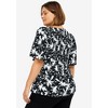 ellos Plus Size V-Neck A-Line Blouse With Smocked Bodice - 3 of 3