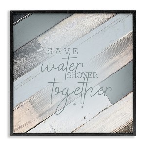 Stupell Industries Planked Shower Together Phrase, 17" x 17" - 1 of 4