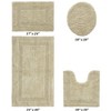 Lux Premium 100% Cotton Tufted Solid Reversible 4 Piece Bath Rug Set – Ultra-Soft, Water-Absorbent, Durable, Machine Washable Bathroom Rug - 2 of 4