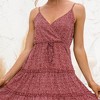 Anna-Kaci Women's Sleeveless V-Neck Mini Dress with Adjustable Spaghetti Straps and Tiered Ruffle Hem - 2 of 4