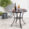 Tangkula 31 Inch Diameter Round Table Patio Cast Aluminum Table w/ Umbrella Hol - 2 of 4