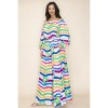 Slickblue Women's Off-Shoulder Top and Wide Pants Set, Multi-Colored Print, Lightweight Polyester, Size S-1XL - 3 of 4