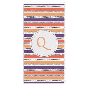Personalization Mall Purple Pattern Initial Beach Towel - 1 of 2