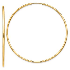 Black Bow Jewelry 1.5mm x 57mm 14k Yellow Gold Polished Round Endless Hoop Earrings - 1 of 4