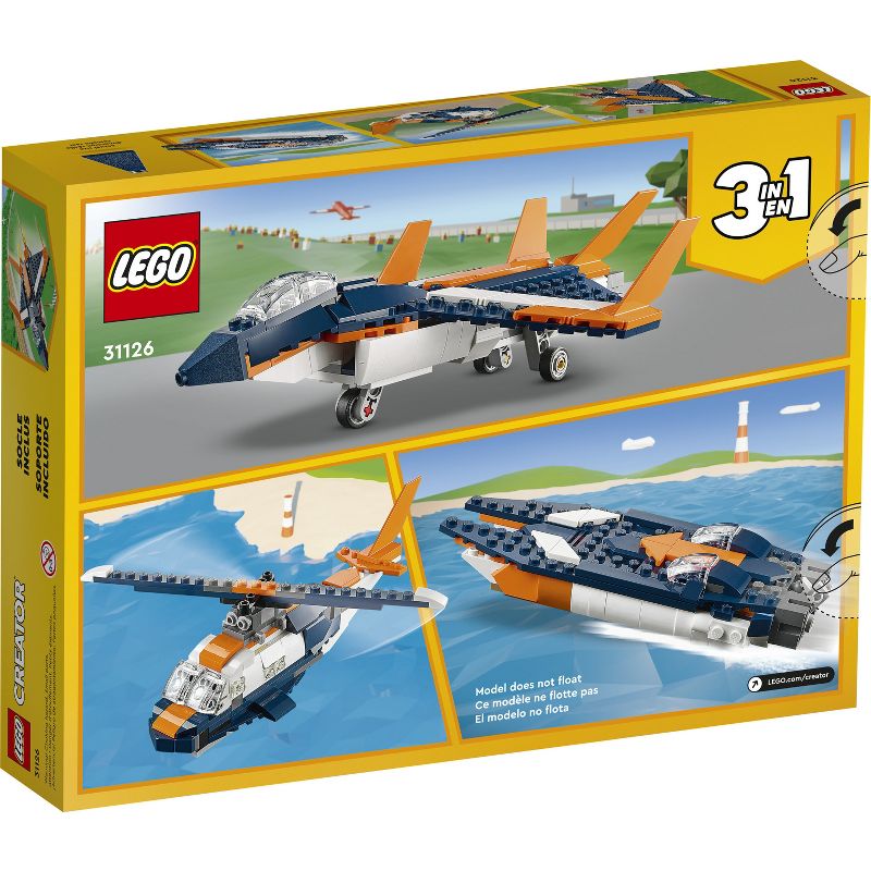 LEGO Creator 3 in 1 Supersonic Jet, Helicopter &#38; Boat Toy 31126, 5 of 11