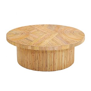 TOV Furniture Acadia Rattan Coffee Table in Natural - 1 of 4