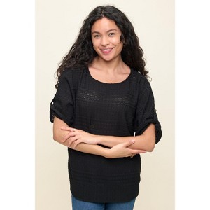 WEST K Women's Cora Dolman Sleeve Crochet-Inspired Blouse - 1 of 4