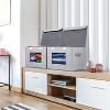 Fabric Foldable Storage Boxes [4-Pack] Large Collapsible Stackable Storage Bins with Lids,Cube Basket for Home,Office,Bedroom (Gray, 17“ X 12” X 12") - 2 of 4