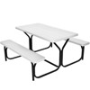 Costway Picnic Table Bench Set Outdoor Backyard Patio Garden Party Dining All Weather Black/White/Grey/Brown/Green - image 4 of 4