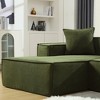 129.5'' Terrycloth L-Shaped Modular Sofa, Italian Minimalist Tofu Block Design, Left-Hand Facing, Free Installation with 2 Pillows - 3 of 4