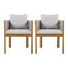 Christopher Knight Home Percival Modern Coastal Acacia Wood Outdoor Dining Chairs with Rope-Wrapped Arm and Cushions (Set of 2) - 2 of 4