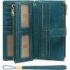 FATMOON Womens Wallets,Large Capacity Credit Card Holder RFID,Wallet Women Double Zipper Pocket Leather Bifold Ladies Wristlet Clutch Wallet - 2 of 4