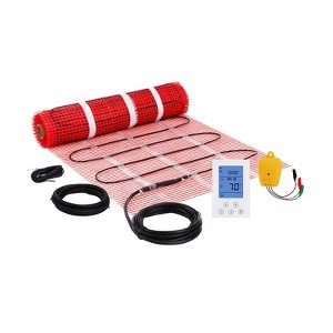 VEVOR Floor Heating Mat, 30 Sq.ft, Electric Radiant In-Floor Heated Warm System with Digital Floor Sensing Thermostat, Includes Monitor,Black&Red - 1 of 4
