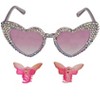 Willow & Ruby Kid's Fun Sunglasses with Hair Clip Set for Girls - Sunnies & Claws in Purple Glitter & Butterfly Hair Claws - 3 of 4