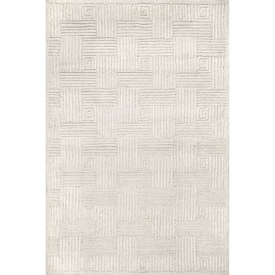 Nuloom Mallory Hand Hooked Wool Geometric High Low Textured Indoor Area Rug