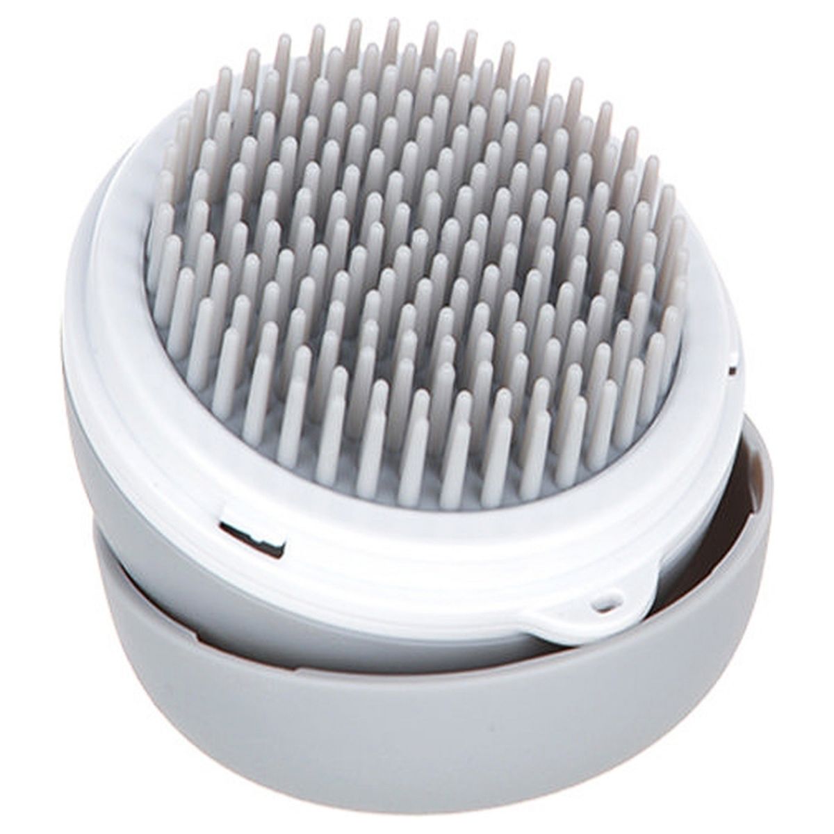 Pet Life Bravel 3-in-1 Travel Pocketed Dual Grooming Brush and Pet Comb, Grey