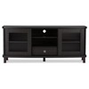 Walda Wood Cabinet with 2 Sliding Doors and 1 Drawer TV Stand for TVs up to 60" Dark Brown/Gray - Baxton Studio - 3 of 4