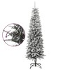 vidaXL Christmas Tree White and Green PVC and PE, Steel Slim - 6 x 2 ft - 3 of 4
