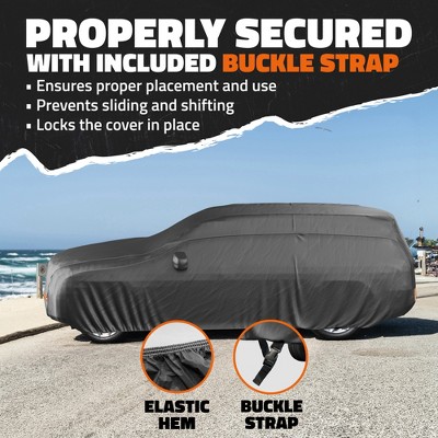 Heavy Duty Black PVC SUV Car Cover with Cotton Lining