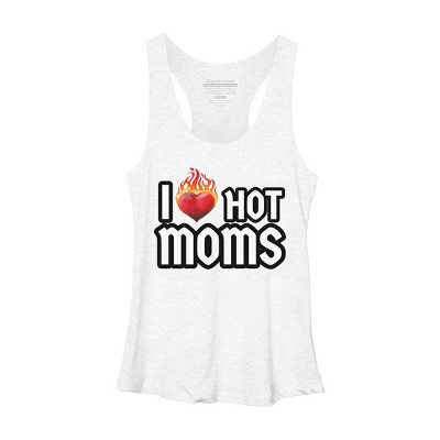Women's Design By Humans I Love Hot Moms Heart By Metavera Racerback Tank Top