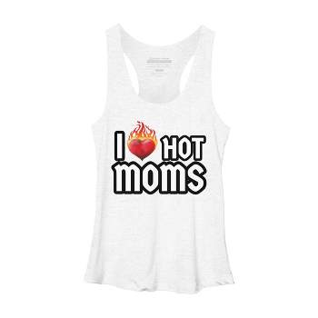 Women's Design By Humans I Love Hot Moms Heart By Metavera Racerback Tank Top