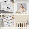 Besiost Freestanding Closet System with Hanging Rods and Mirror, Walk-In Wooden Closet Storage with Drawer - 3 of 4