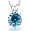 Pompeii3 1 Ct Blue Diamond Solitaire Pendant 14K White Gold Lab Created Necklace - 4 of 4