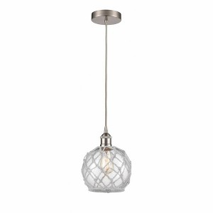 Farmhouse Rope - 1 Light Cord Hung Mini Pendant In Industrial Style-10.75 Inches Tall and 8 Inches Wide - 1 of 1
