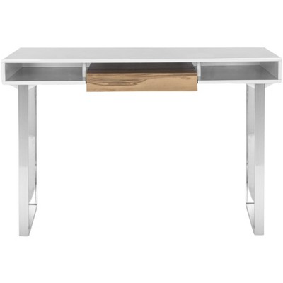 Metropolitan Computer Desk - FOX2203 - White/Chrome - Safavieh Couture